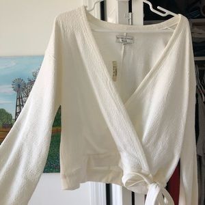 Madewell texture and thread wrap top